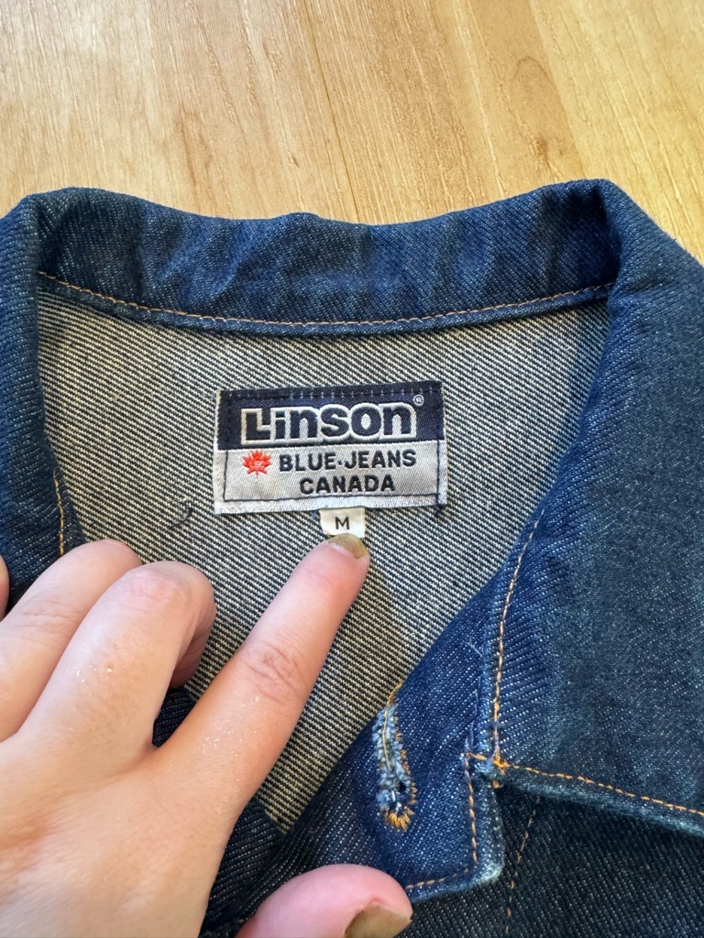 Vintage Linson Canada Men's Cropped Jean Denim Jacket Size Medium Pristine - Picture 4 of 7